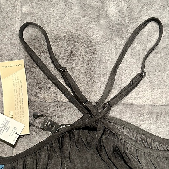 NWT Banana Republic Factory colorblock swing tank black teal petite small PS - Picture 5 of 6